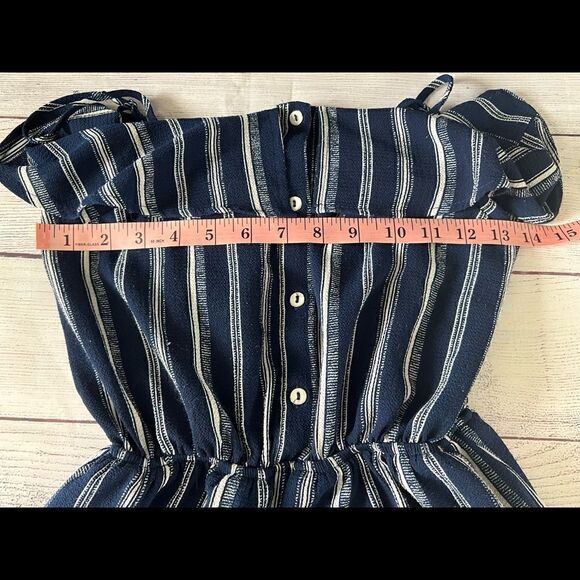 Monteau Blue & White Spaghetti Strap Romper - Picture 3 of 10